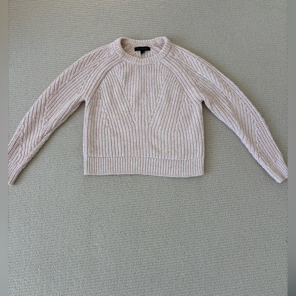 Banana Republic Chunky Knit Sweater Blush Pink Crewneck Size Small